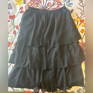 Jcrew black and white polkadot skirt